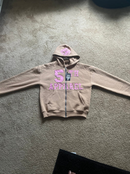pink and tan( 5th apparel hoodie